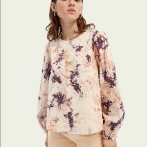 Scotch & Soda Balloon Sleeve Tie Dye Shirt